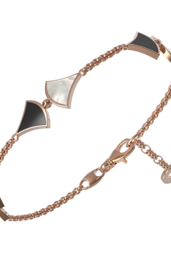 Браслет из золота c ониксом и перламутром