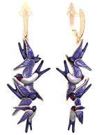 Серьги из золота c эмалью