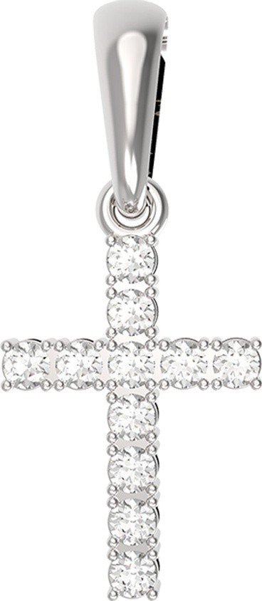 Крест из белого золота c бриллиантами