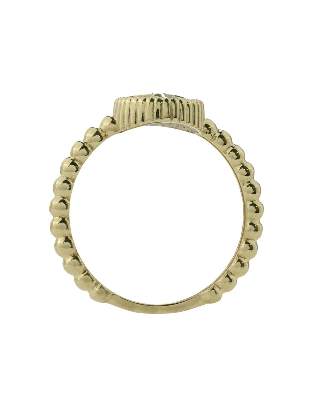 Кольцо из лимонного золота c бриллиантами и перламутром