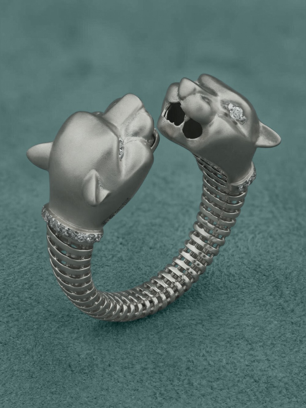 Кольцо из белого золота 585 пробы c бриллиантами