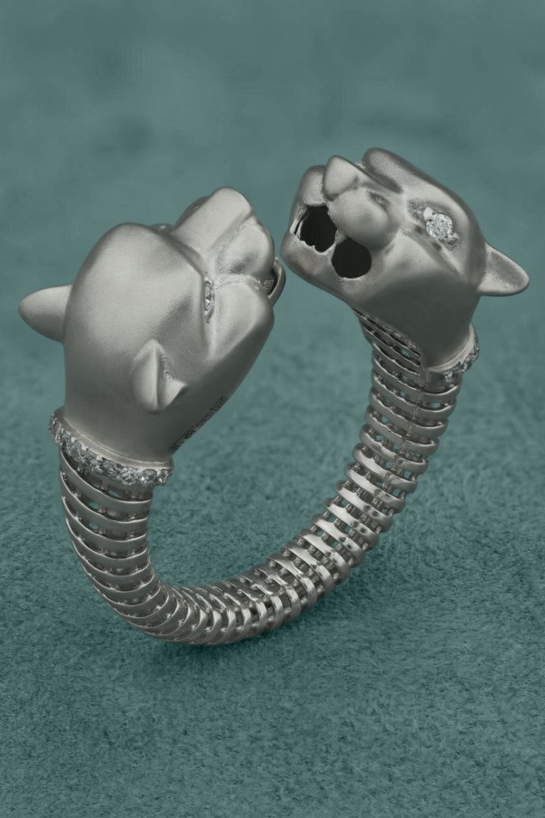 Кольцо из белого золота 585 пробы c бриллиантами