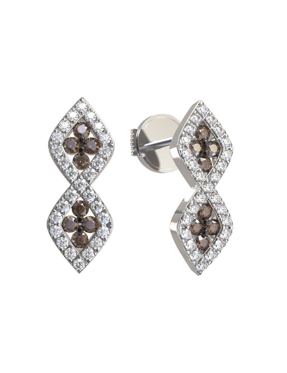 Серьги из белого золота c бриллиантами