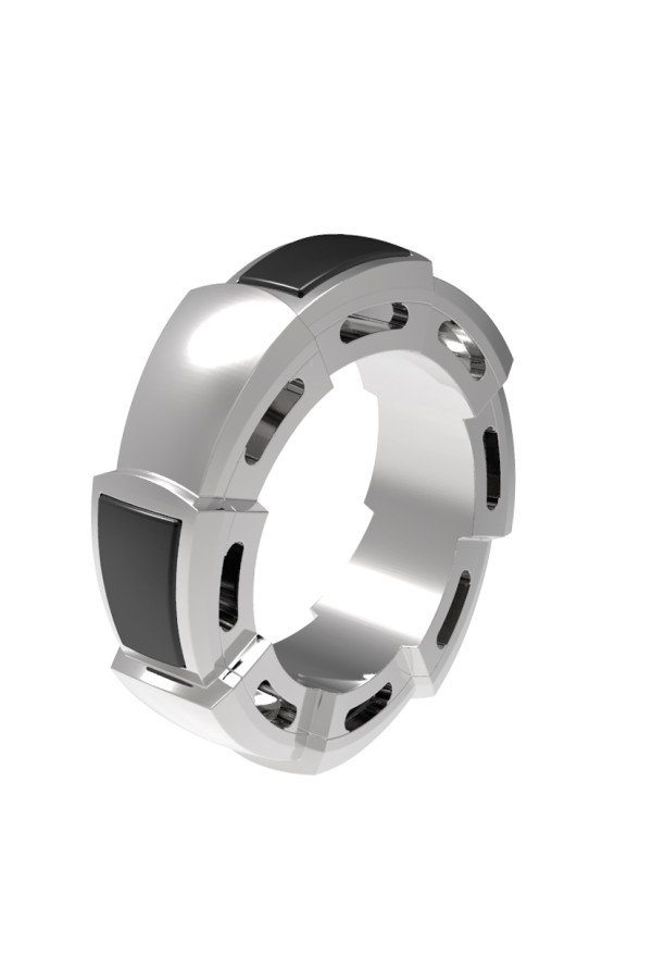 Подвеска из белого золота c ониксом