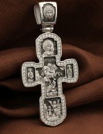 Крест из белого золота c бриллиантами