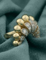 Кольцо из лимонного золота c бриллиантами