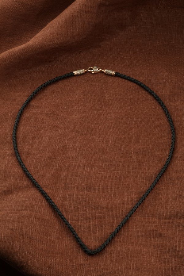 Шнурок шёлковый из золота c шёлковым шнурком