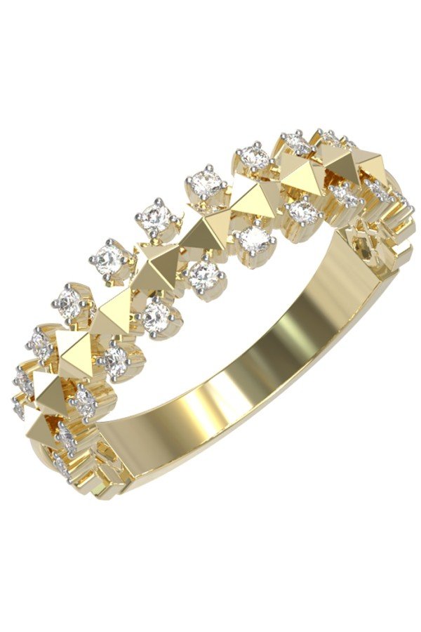 Кольцо из лимонного золота c бриллиантами