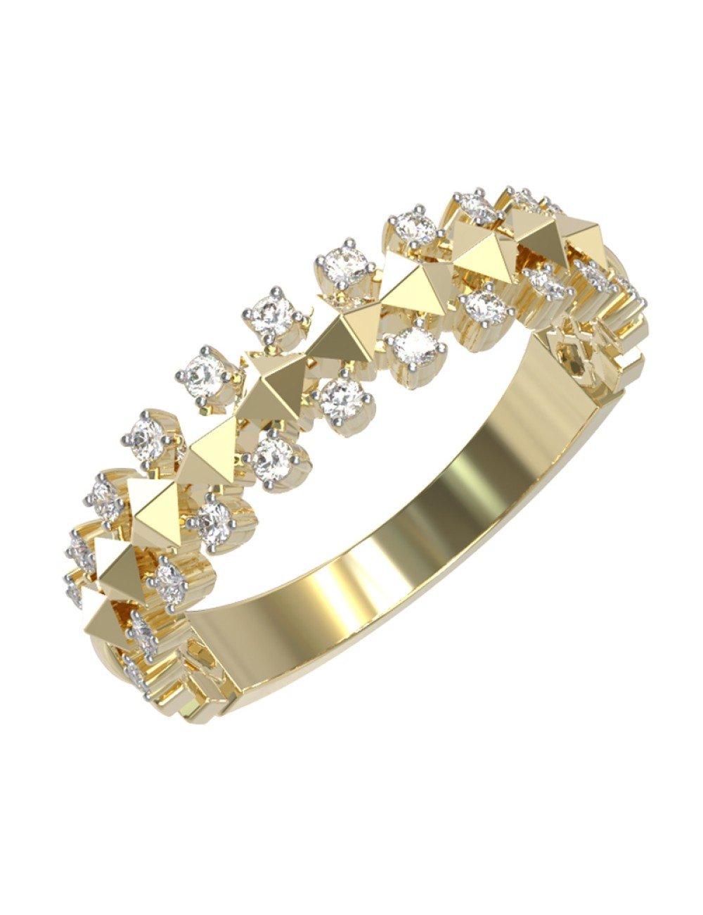 Кольцо из лимонного золота c бриллиантами