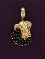 Подвеска из лимонного золота c эмалью и ониксом
