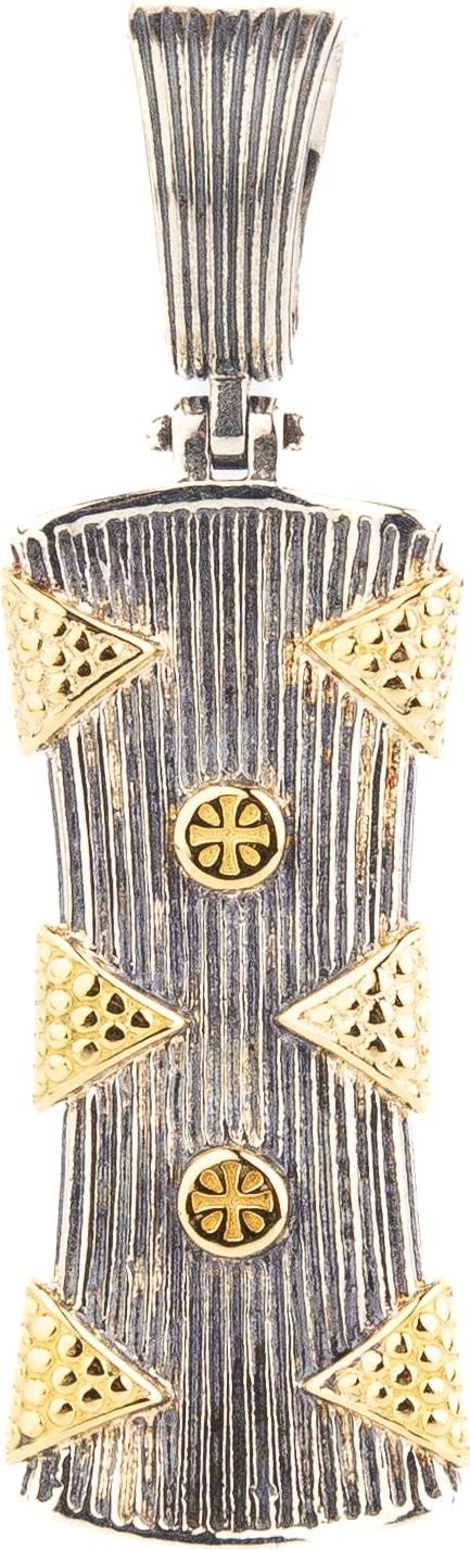 Подвеска из серебра 925 пробы и золота 750 пробы c рубином