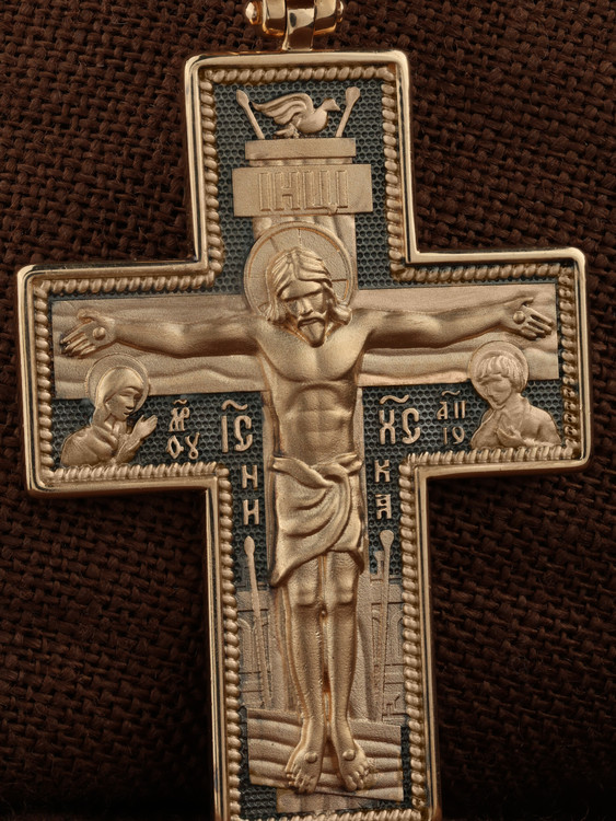 Крест из красного золота 585 пробы