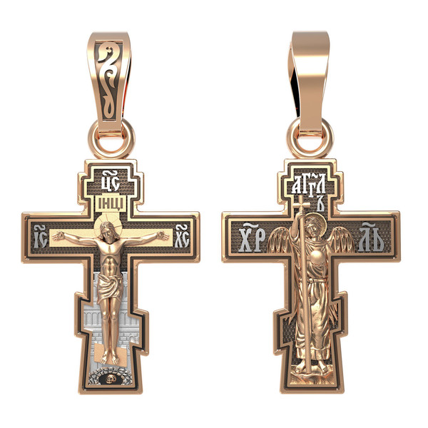 Крест из красного золота 585 пробы