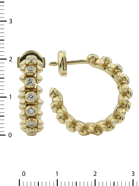 Серьги из лимонного золота 585 пробы c бриллиантами