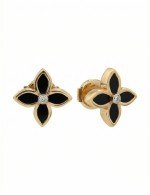 Серьги из золота c бриллиантами и ониксом