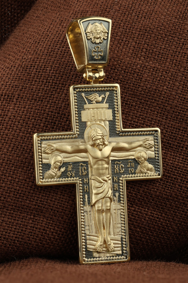 Крест из лимонного золота 585 пробы