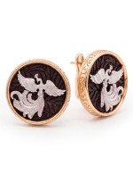 Серьги из золота 585 пробы c эбеновым деревом