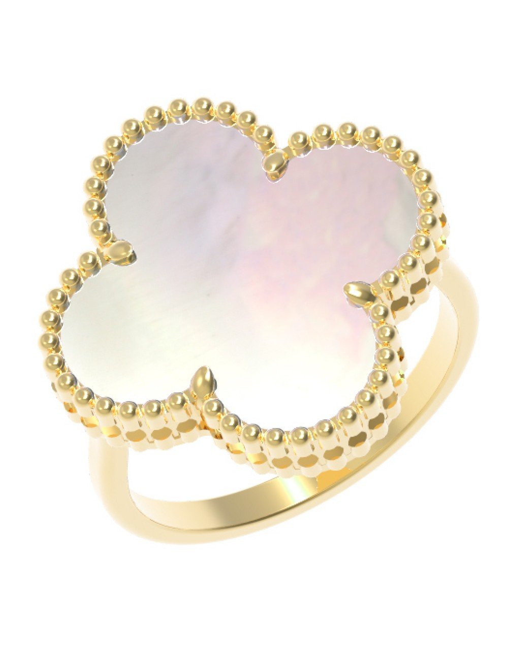 Кольцо из лимонного золота c перламутром