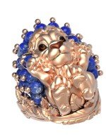 Кольцо из золота c эмалью и лазуритом