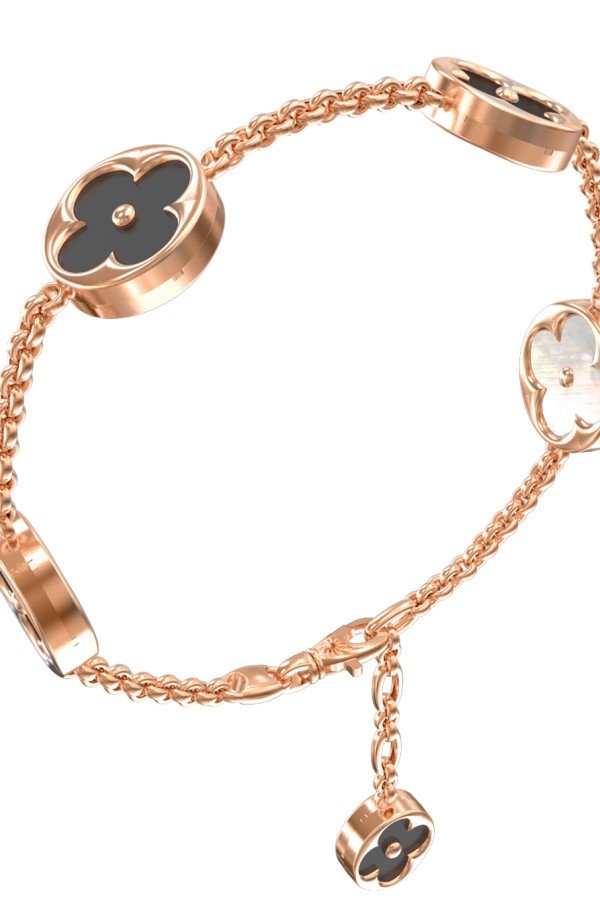 Браслет из золота c ониксом и перламутром