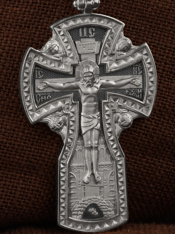 Крест из белого золота 585 пробы