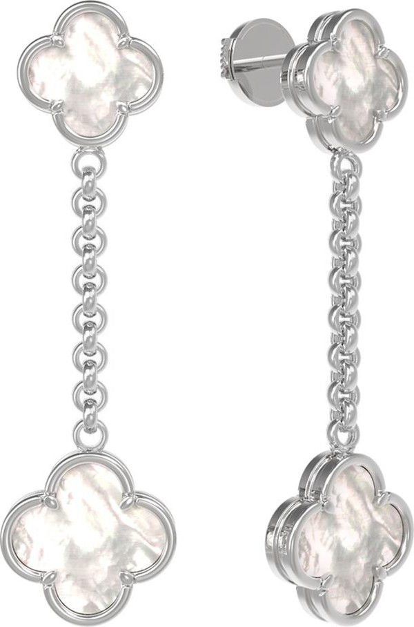 Серьги из белого золота 585 пробы c перламутром