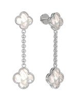 Серьги из белого золота c перламутром