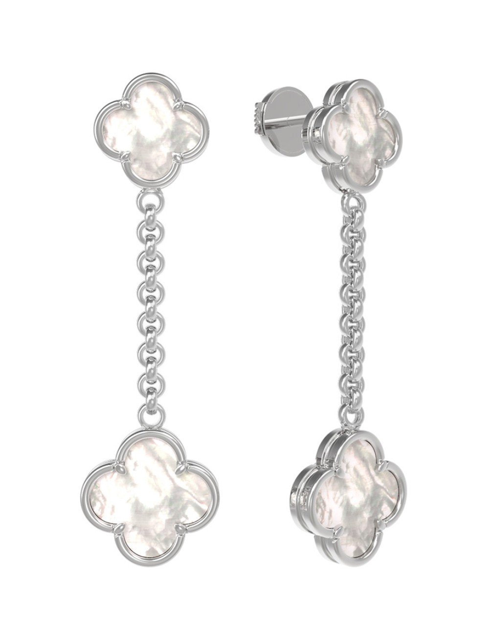 Серьги из белого золота c перламутром