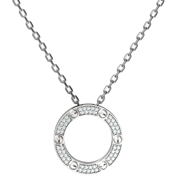 Колье из белого золота 585 пробы c бриллиантами