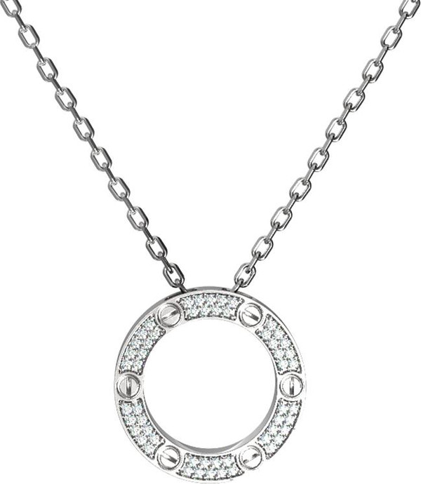 Колье из белого золота 585 пробы c бриллиантами