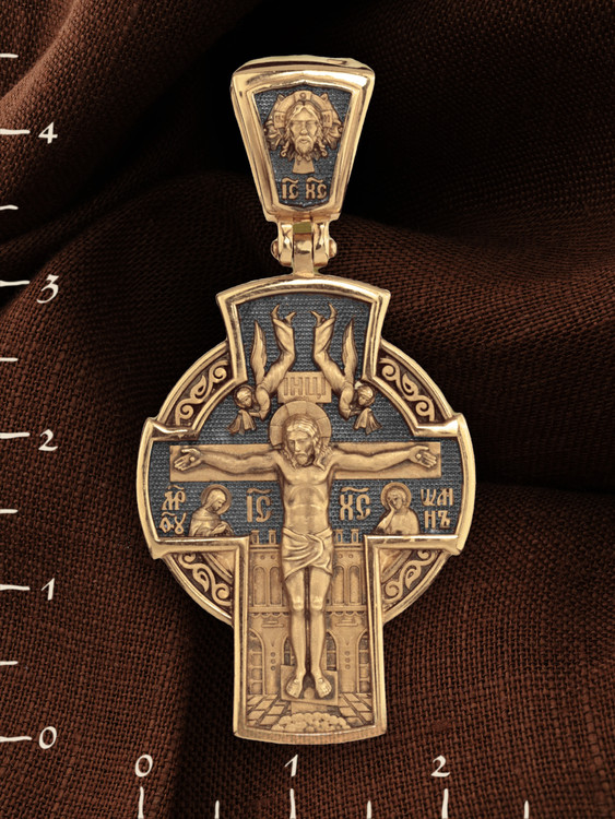 Крест из красного золота 585 пробы