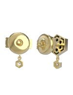 Серьги из лимонного золота c бриллиантами и ониксом