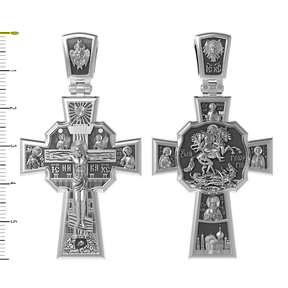 Крест из белого золота 585 пробы