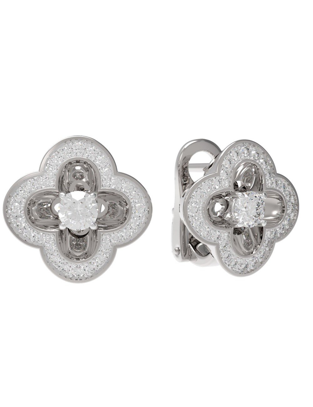 Серьги из белого золота c бриллиантами