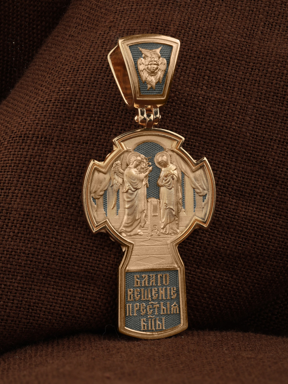 Крест из красного золота 585 пробы