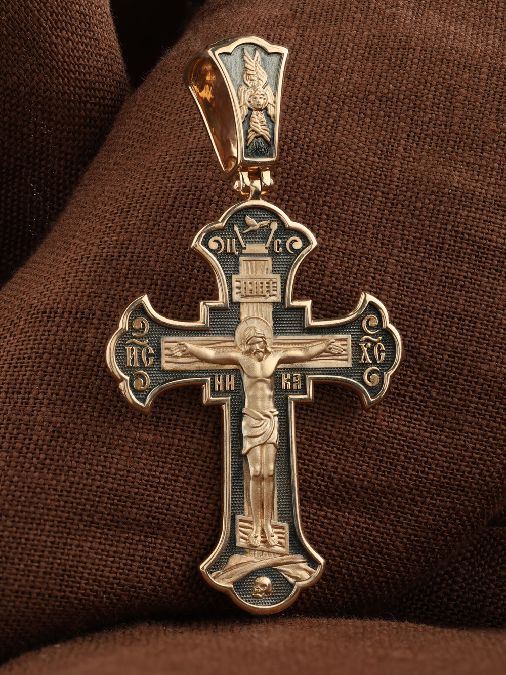 Крест из красного золота 585 пробы