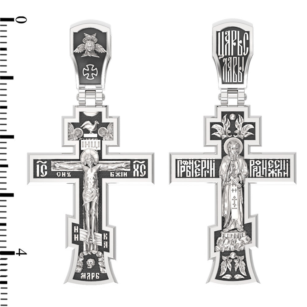 Крест из белого золота 585 пробы