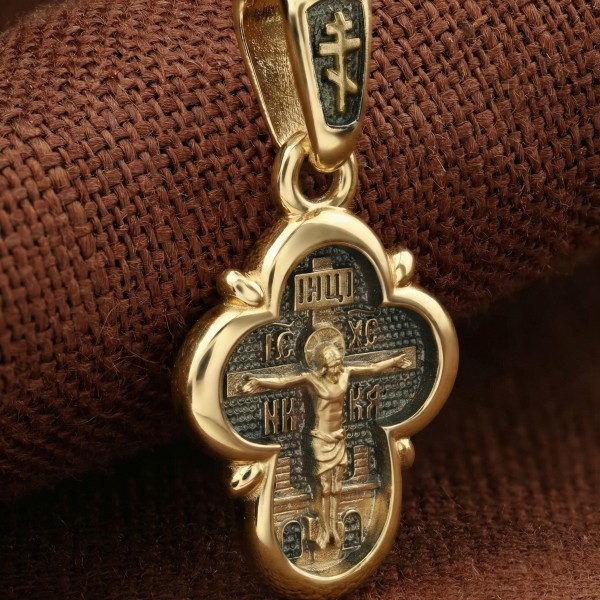 Крест из лимонного золота 585 пробы