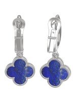 Серьги из белого золота c лазуритом