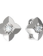 Серьги из белого золота c бриллиантами