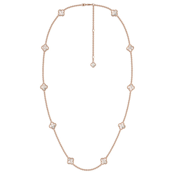 Колье из красного золота 585 пробы c перламутром