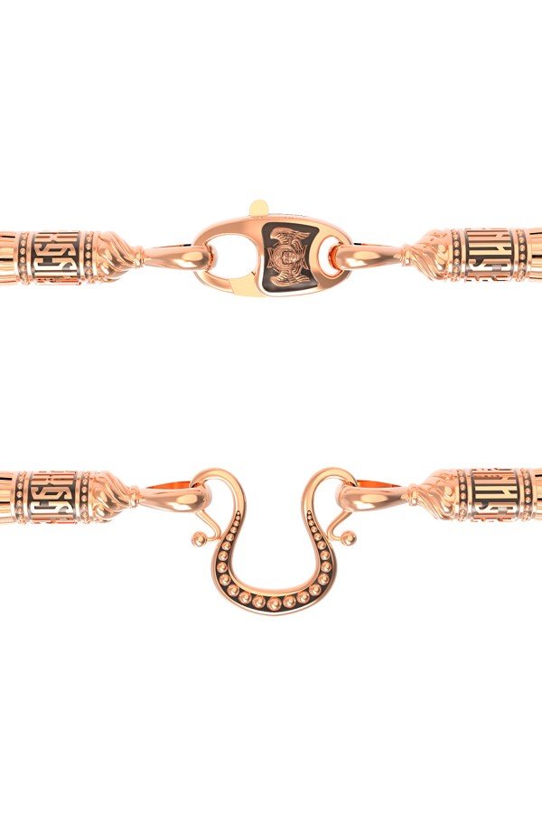 Гайтан из золота c кожаным шнурком