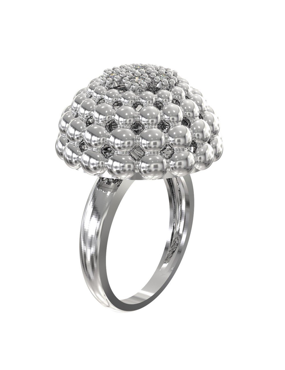 Кольцо из белого золота c бриллиантами