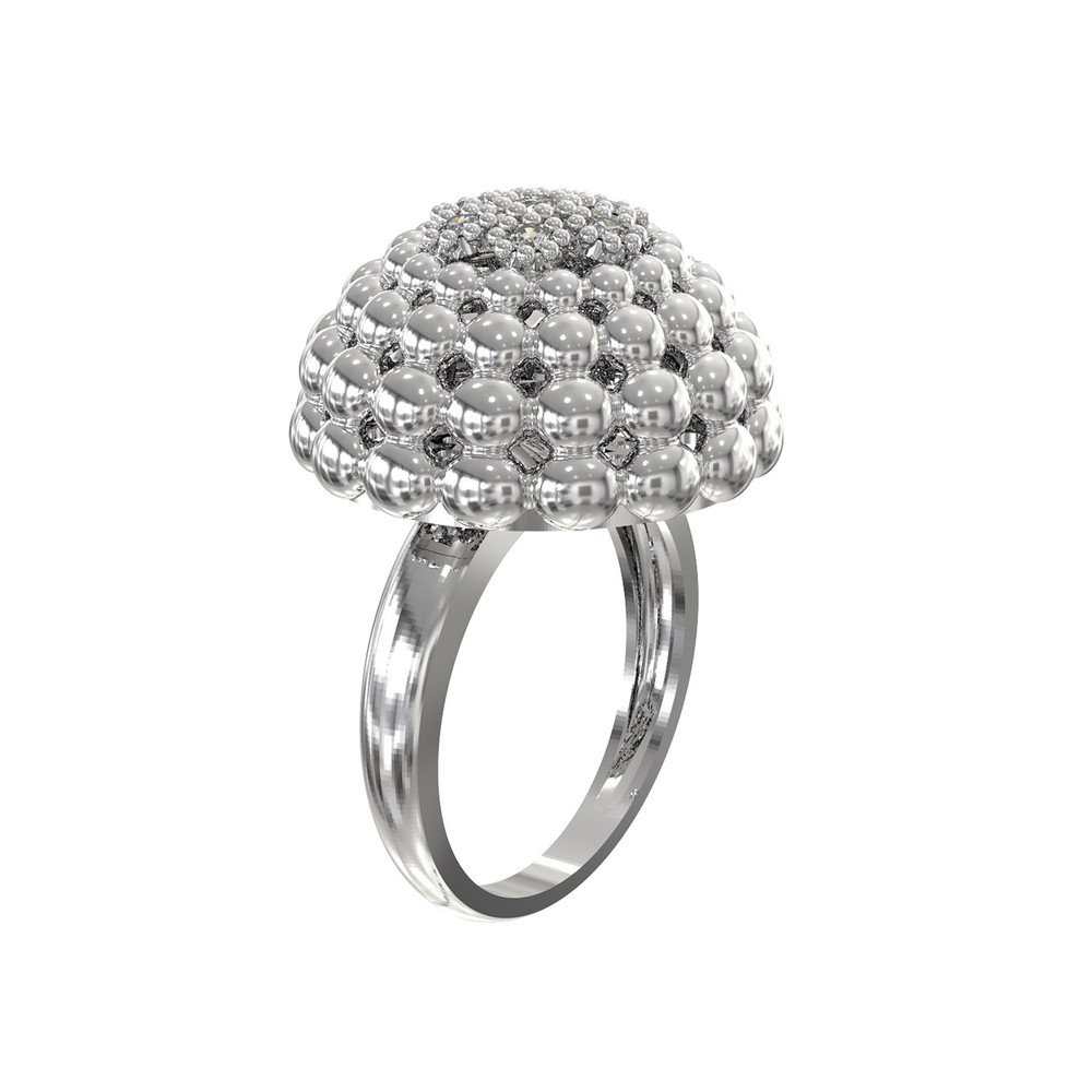 Кольцо из белого золота 585 пробы c бриллиантами