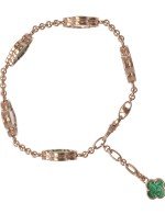 Браслет из золота c малахитом и перламутром