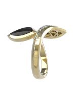 Кольцо из лимонного золота c бриллиантами и ониксом