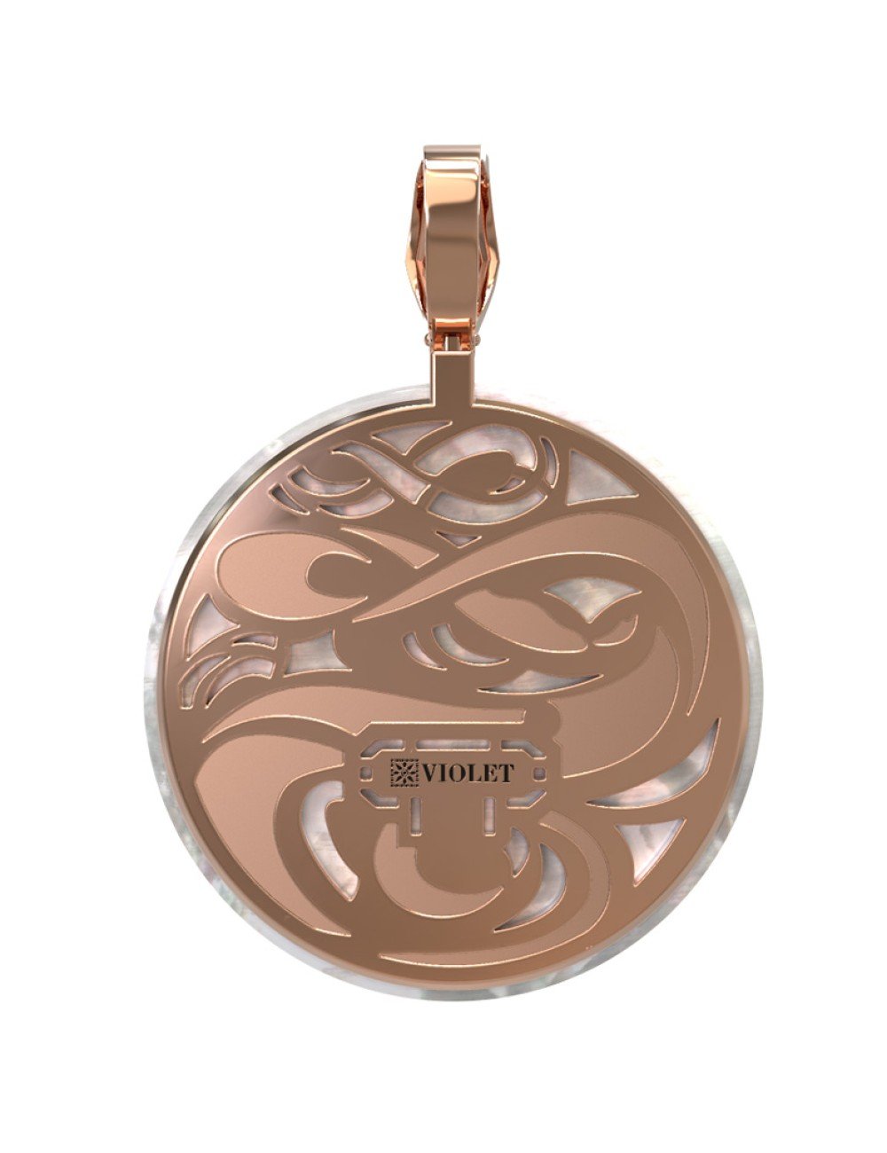 Подвеска из золота c эмалью и перламутром