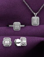 Серьги из белого золота c бриллиантами