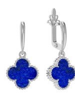 Серьги из белого золота c лазуритом