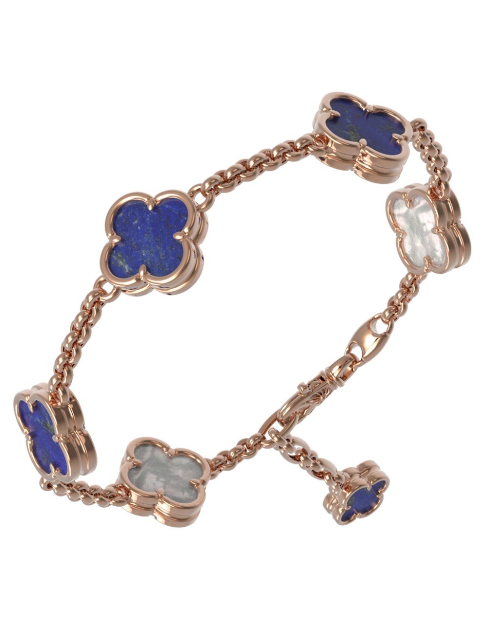 Браслет из золота c лазуритом и перламутром